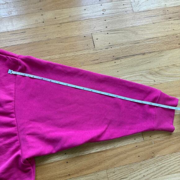 Barbie Hot Pink Crop Sweatshirt Size M Crewneck Long Sleeve Girlcore Bubblegum - Picture 5 of 7